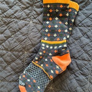 Bombas Geometric Orange and navy Socks